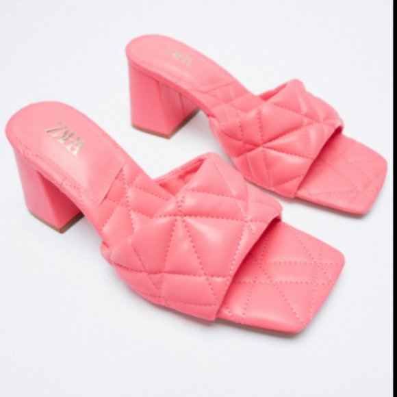 Zara Pink Quilted Mule